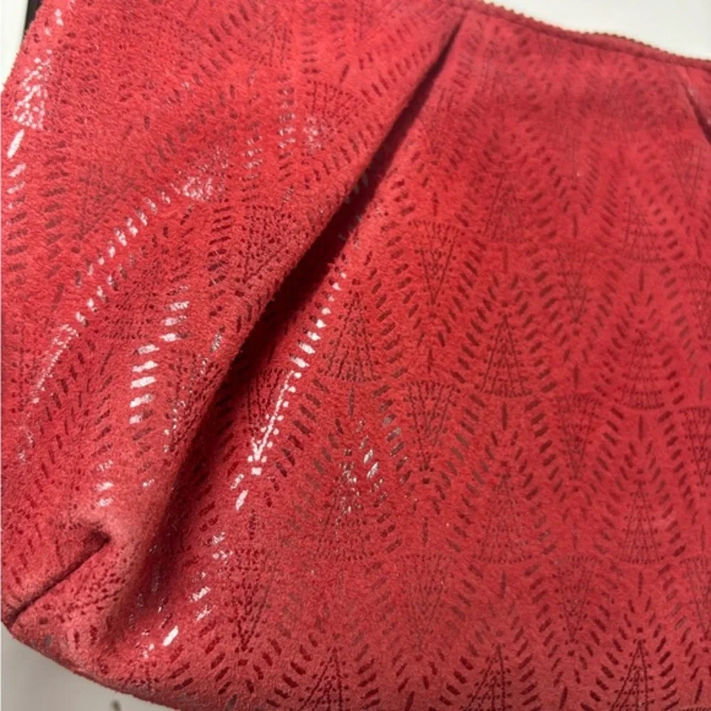 Sharif‎ chain strap red leather mini bag clutch